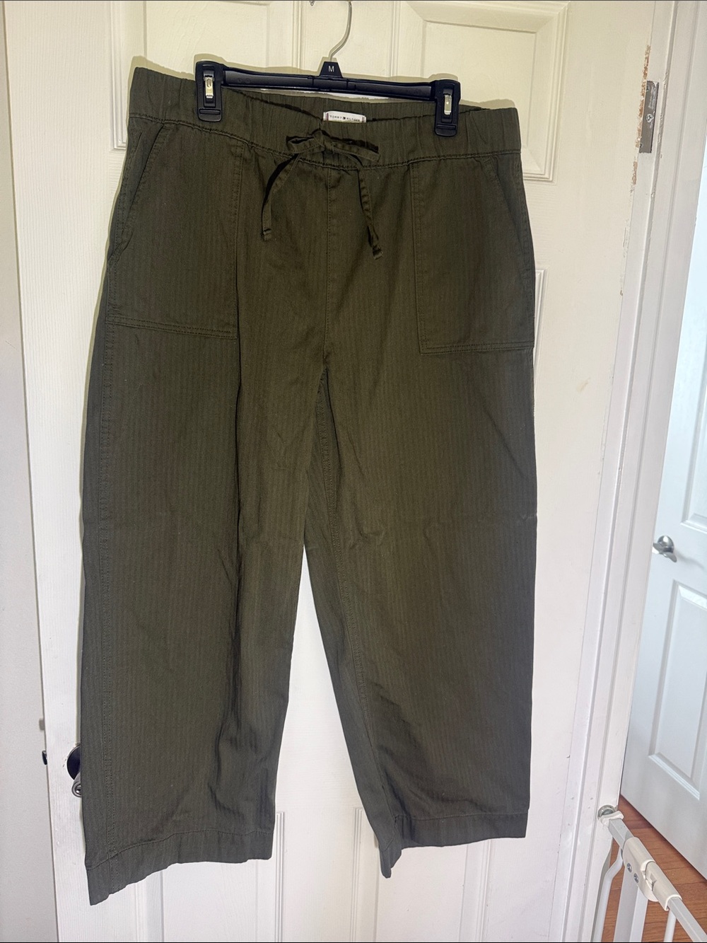 Tommy Hilfiger Olive Cargo Drawstring Pants